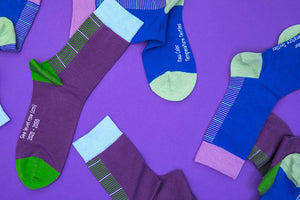 Sea Level Socks - Purple / Light Blue / Green