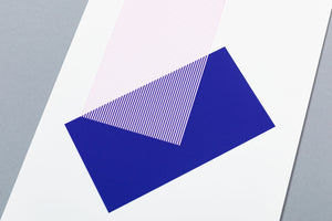Solids & Strokes – Small – Dark Blue & Light Pink
